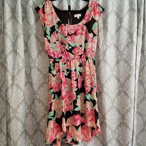 Candie's Hi-Lo Dress w/ Beautiful Rose Pattern